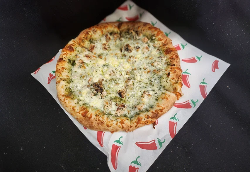 Chicken pesto pizza